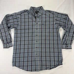 Ariat Pro‎ Series Mens Plaid Long Sleeve Button Up Shirt XLT Blue Green Navy